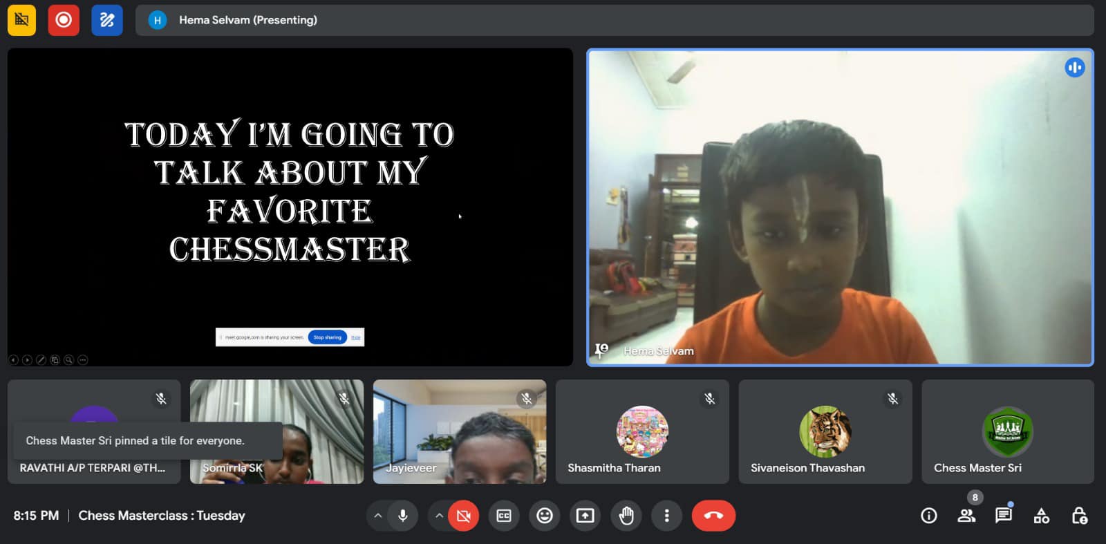 Online chess class session 20
