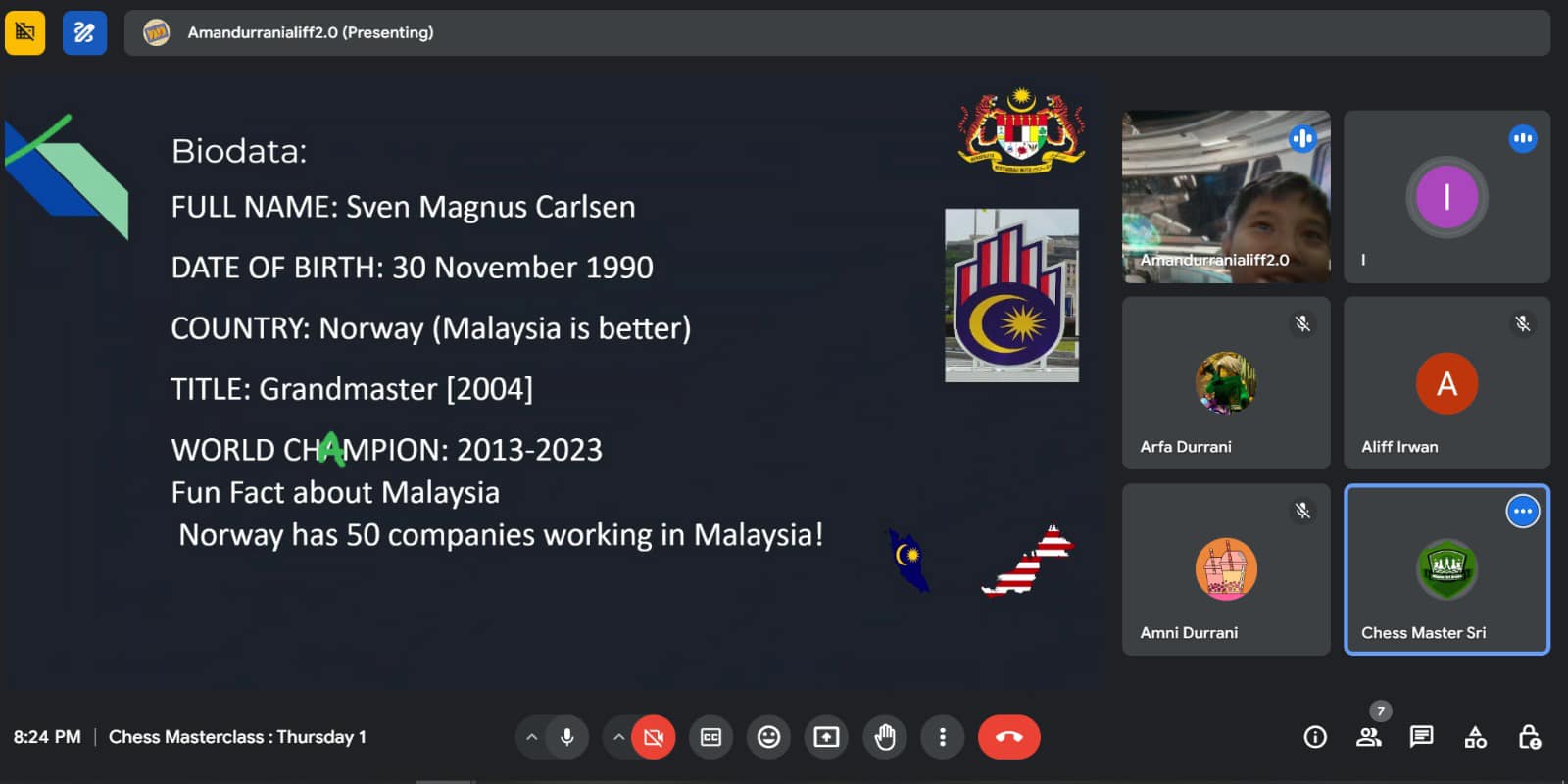 Online chess class session 26