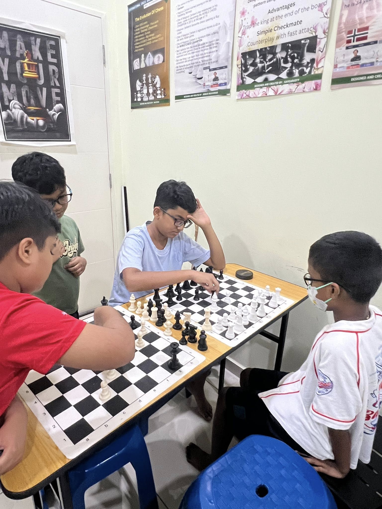 Physical chess class session