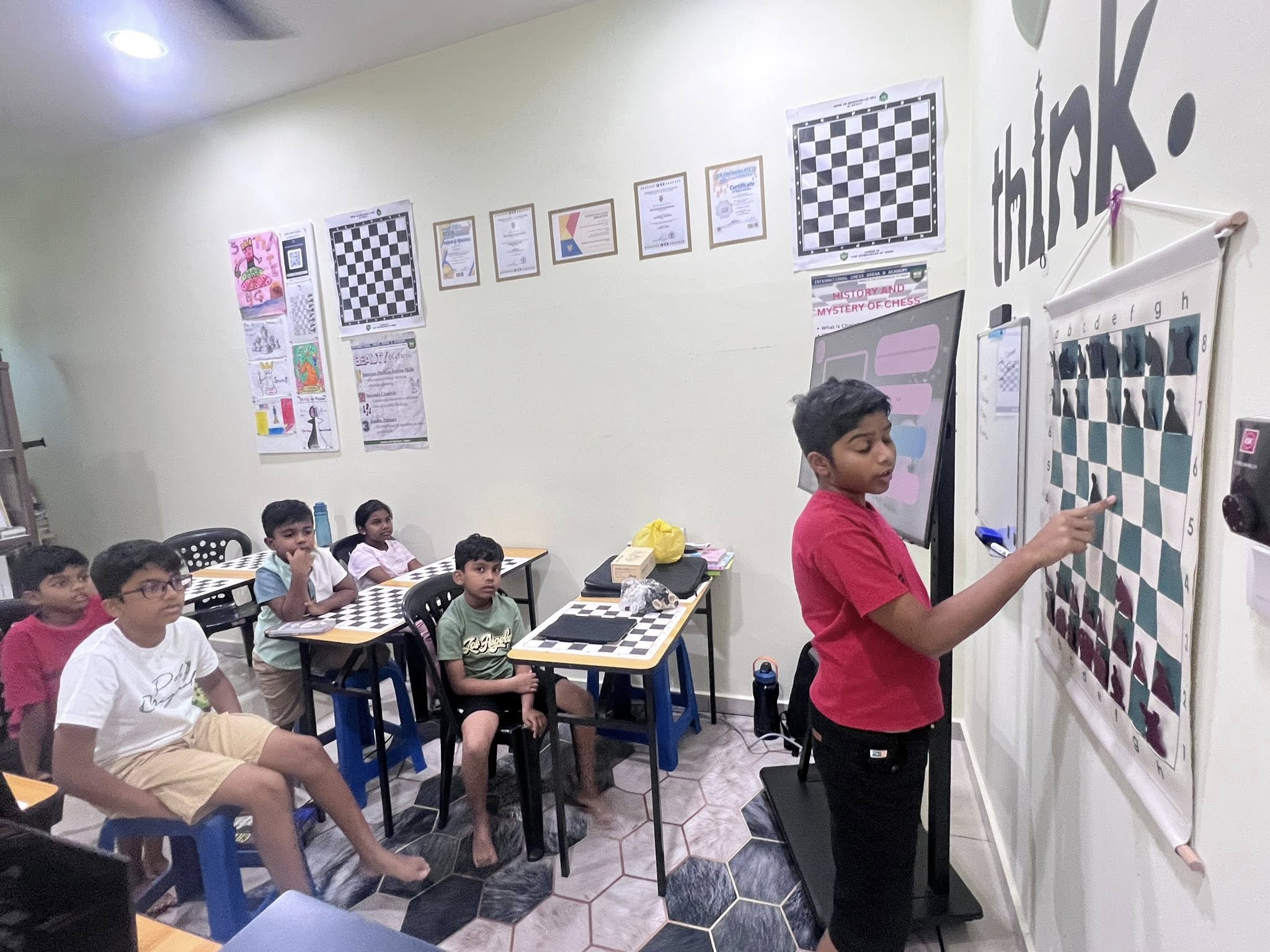 Physical chess instruction